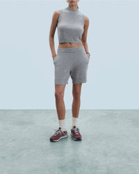 Pull sans manche Perles à L'encolure en cachemire - Gris Chiné Foncé