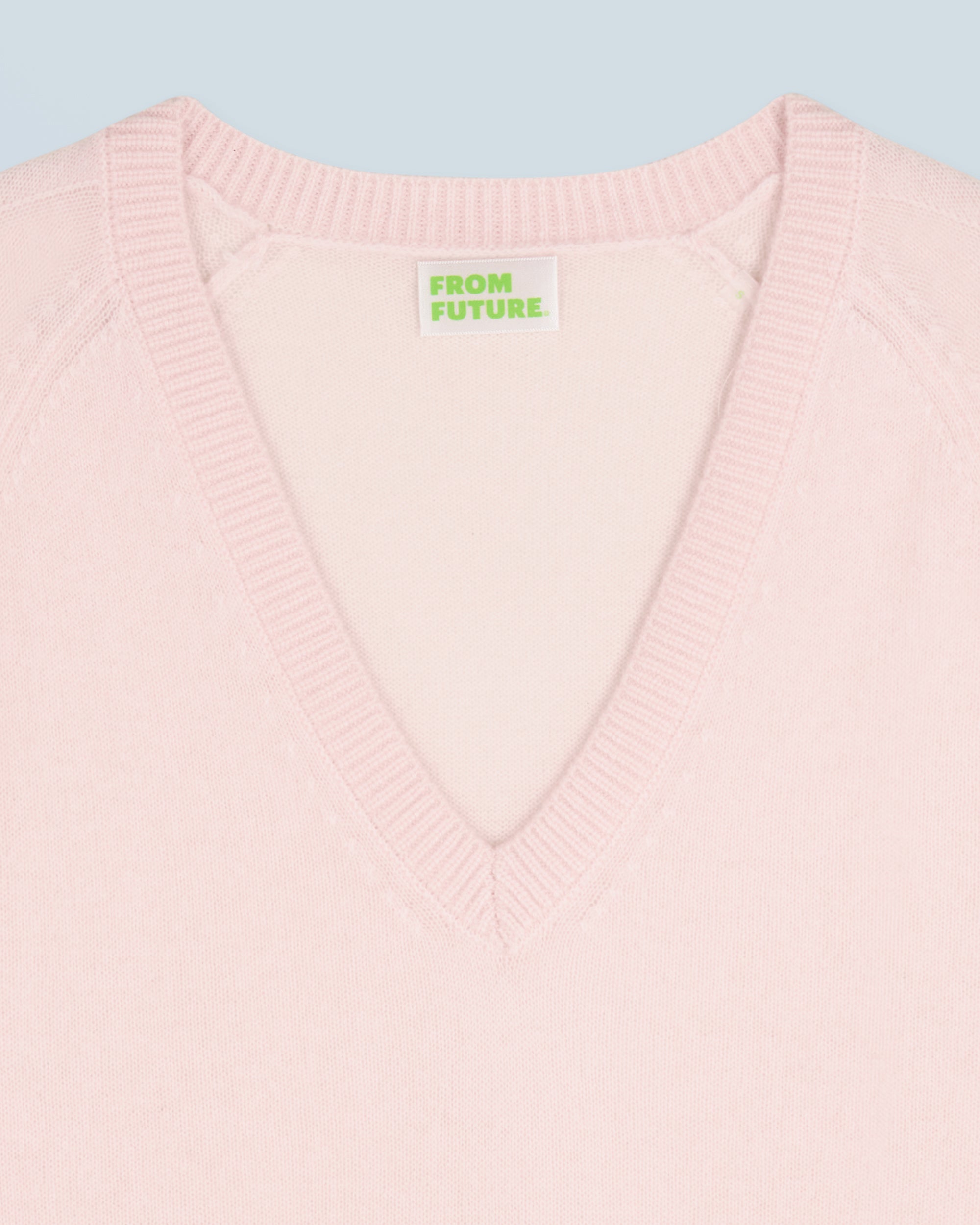 Pull oversize à col V en cachemire - Baby Pink