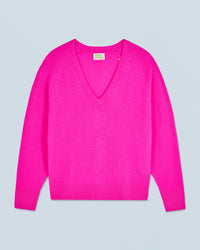 UTOPIC PINK / NEW / QTY : 7 / Pull Col V Oversize Léger - Utopic Pink