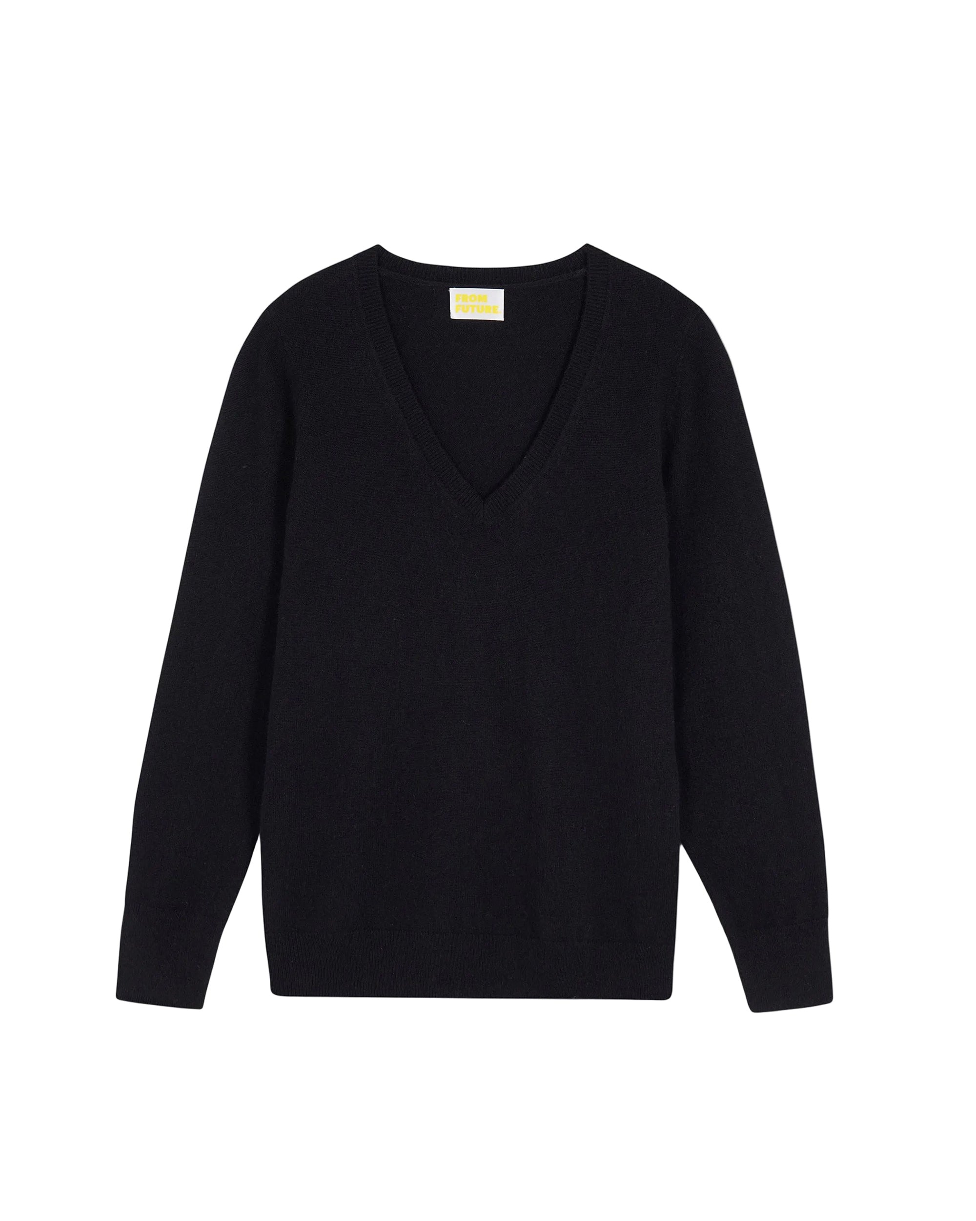 Pull à col V en cachemire - Noir