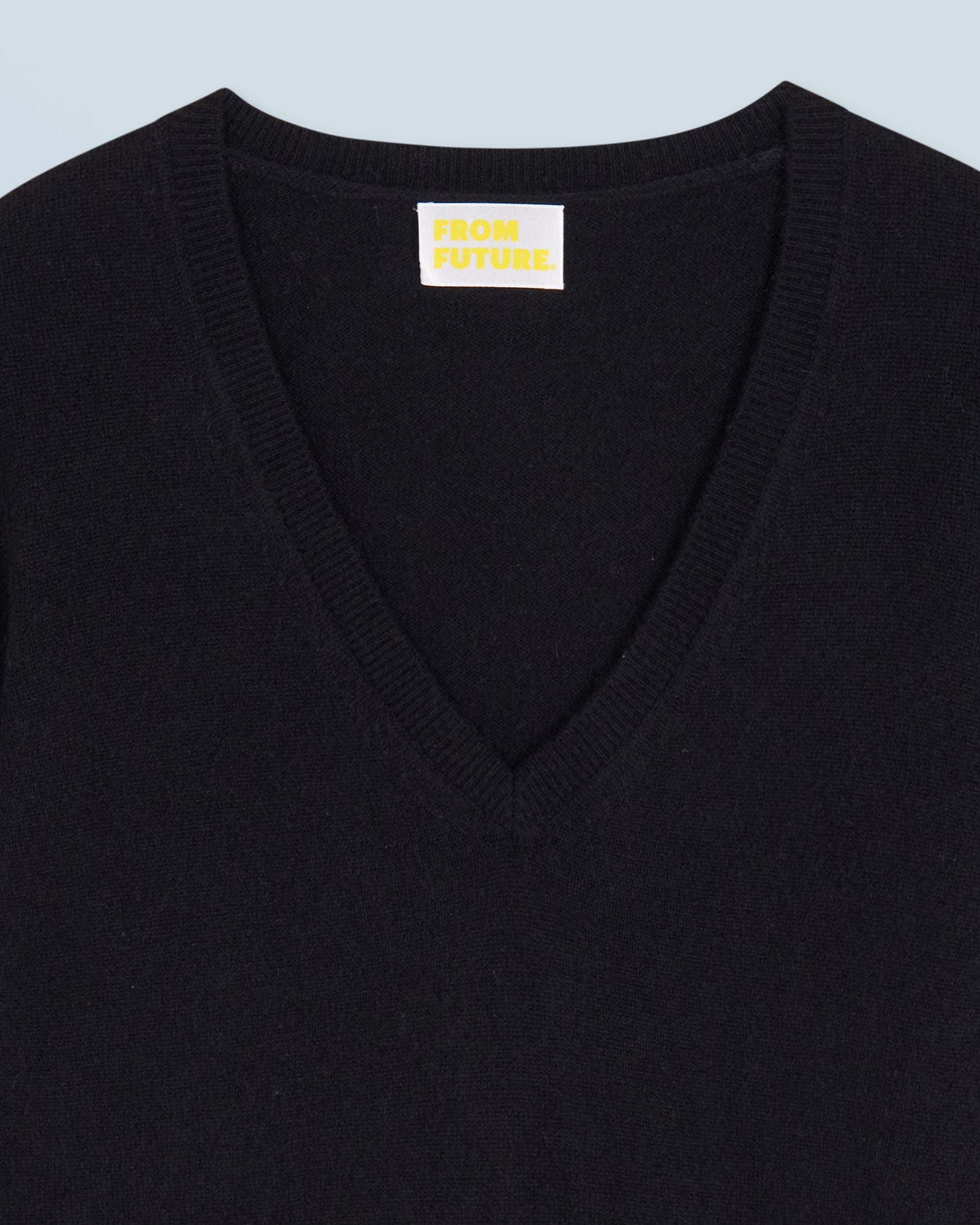 Pull à col V en cachemire - Noir