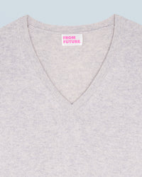GRIS CHINE CLAIR / DJV / QTY : 2 / Pull Col V Basique - Gris Chine Clair