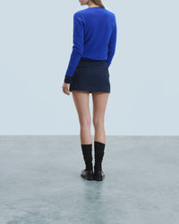 Pull à col V basique en cachemire - Pop Blue