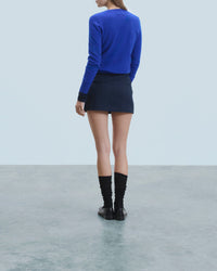 Pull oversize à col V en laine - Ecru