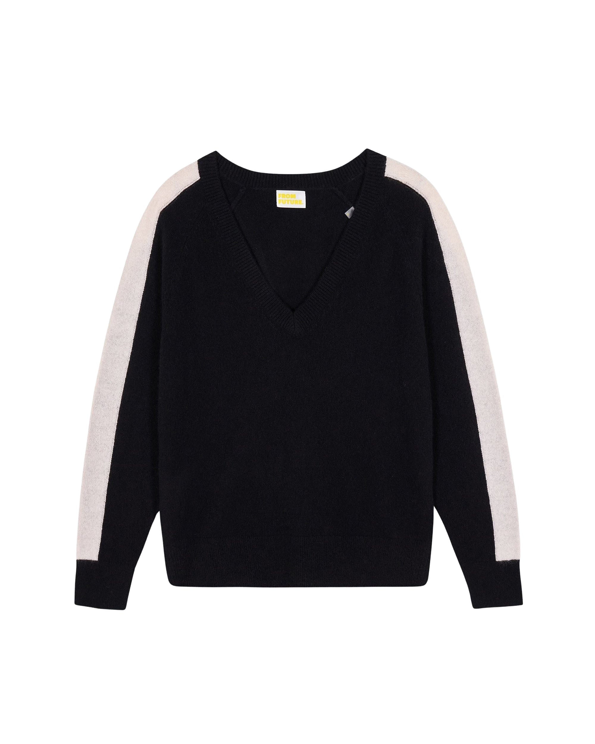 Pull oversize à col V en cachemire - Noir