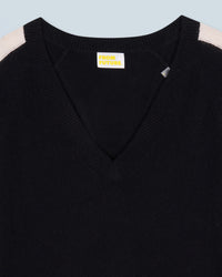 Pull oversize à col V en cachemire - Noir
