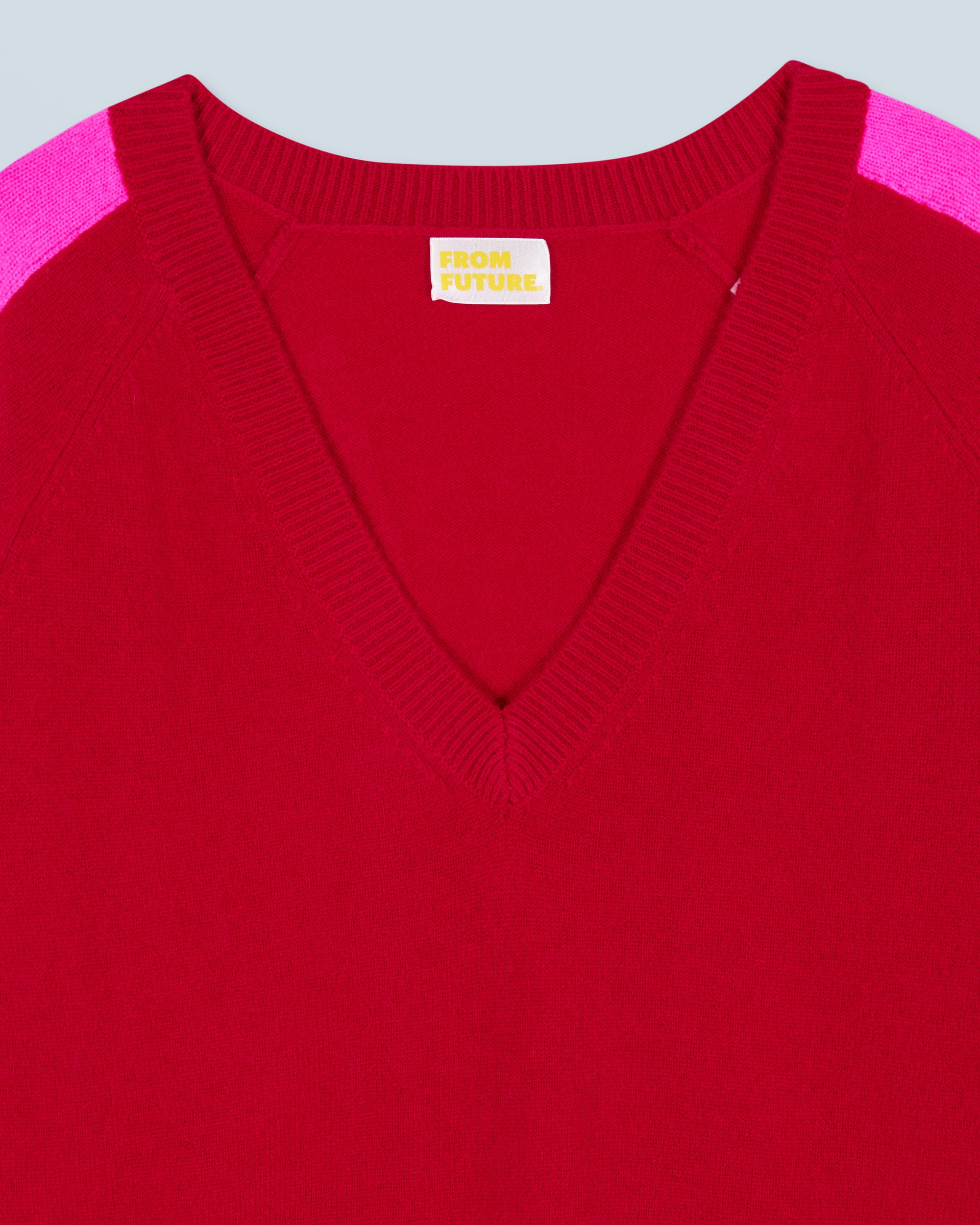Pull oversize à col V en cachemire - Dark Red