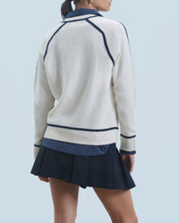 Pull à col V en cachemire - Ecru