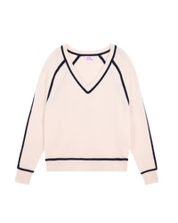 Pull à col V en cachemire - Ecru