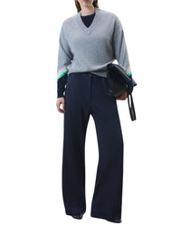 Y. ONLY PORTE / GRIS CHINE FONCE / DJV / QTY : 8 / Pull Col V - Gris Chine Fonce