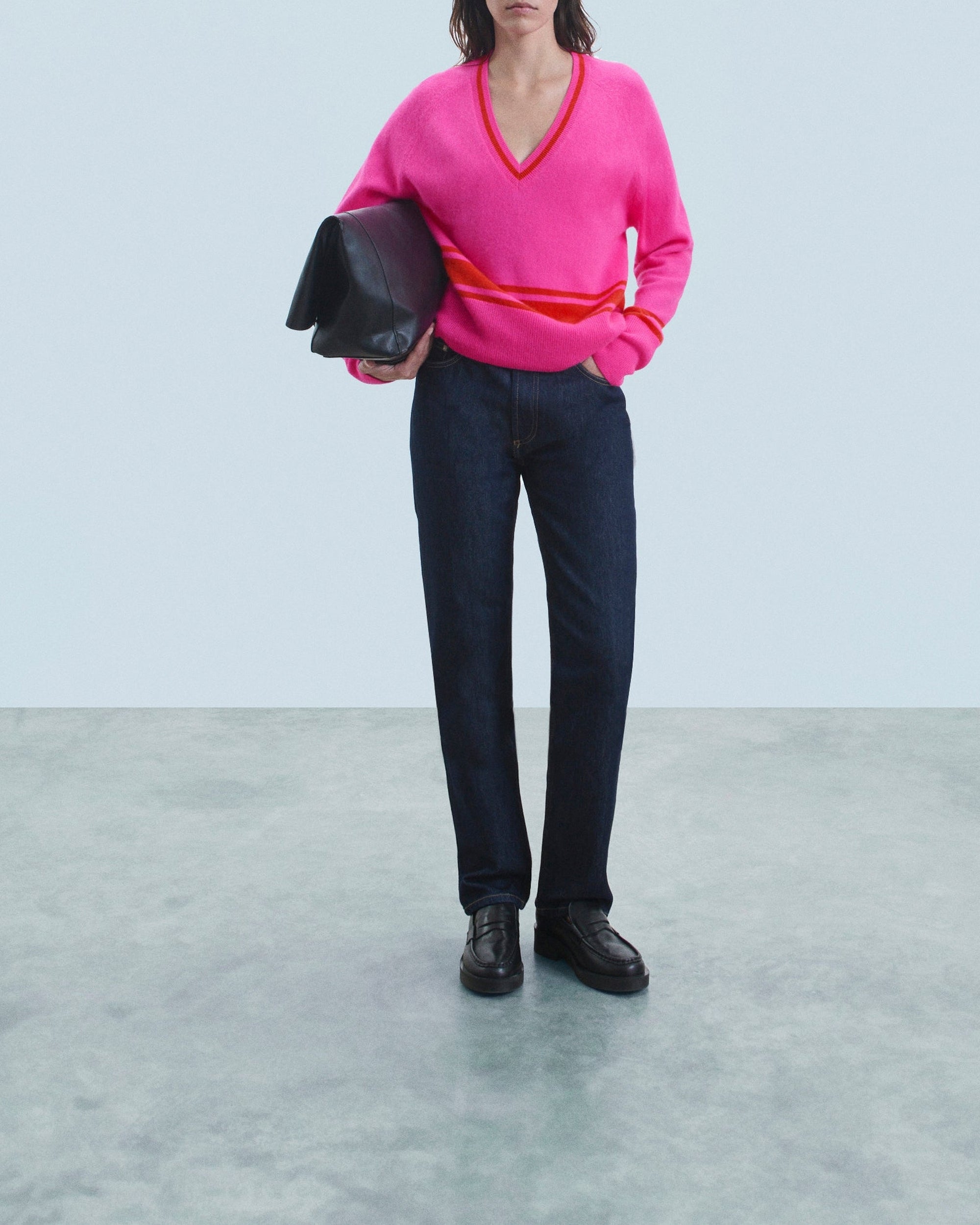 Pull à col V en cachemire - Utopic Pink