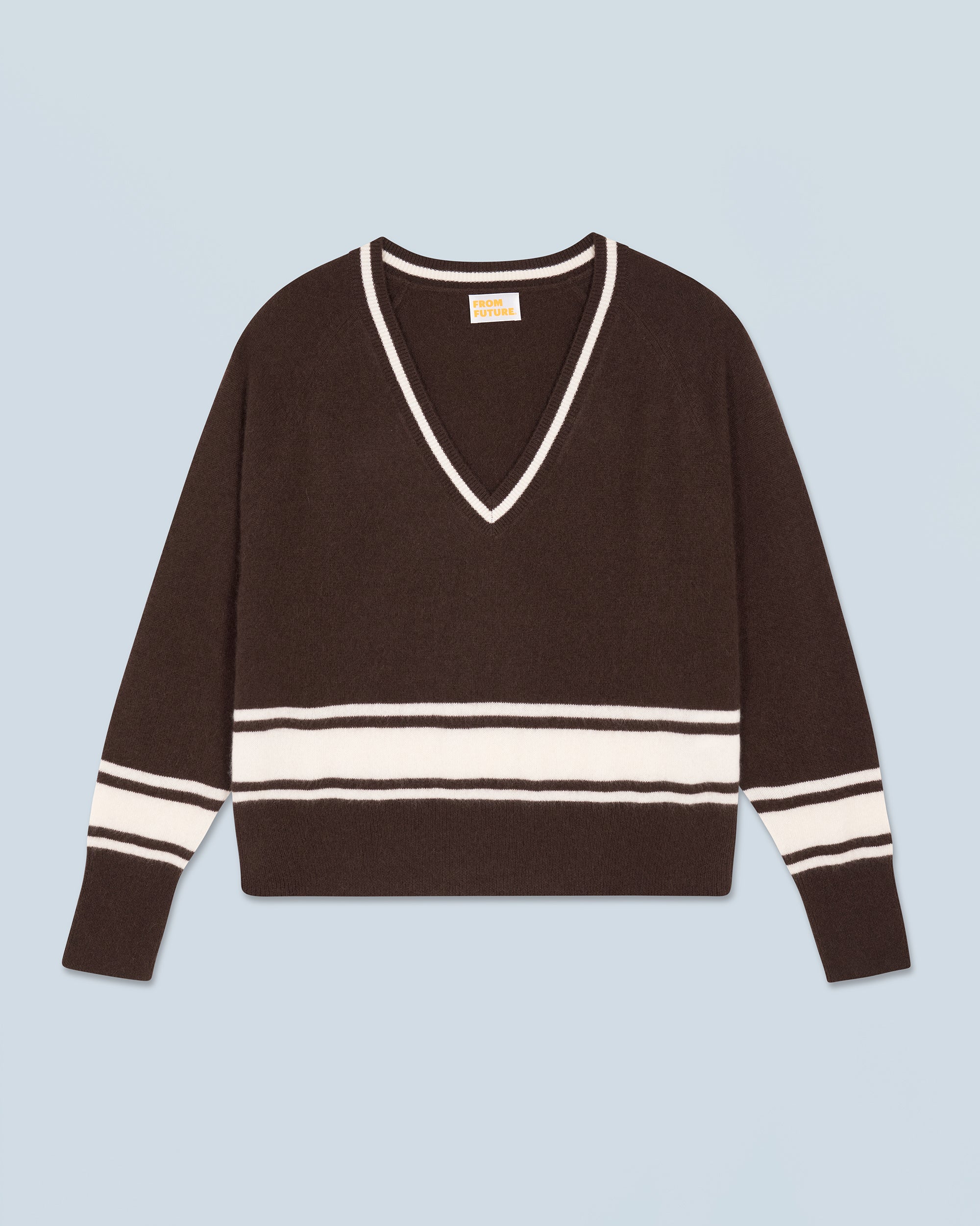 CHOCOLAT / NEW / QTY : 5 / Pull Col V - Chocolat