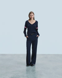Y. ONLY PORTE / NAVY / NEW / QTY : 4 / Pull Col V - Navy