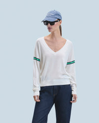 ECRU / NEW / QTY : 0 / Pull Col V - Ecru