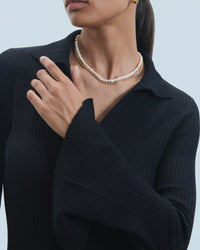 Robe longue à col polo en laine - Noir