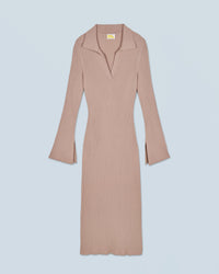 TROPICAL CAMEL / NEW / QTY : 22 / Robe Longue Manche Longue Col Polo - Tropical Camel