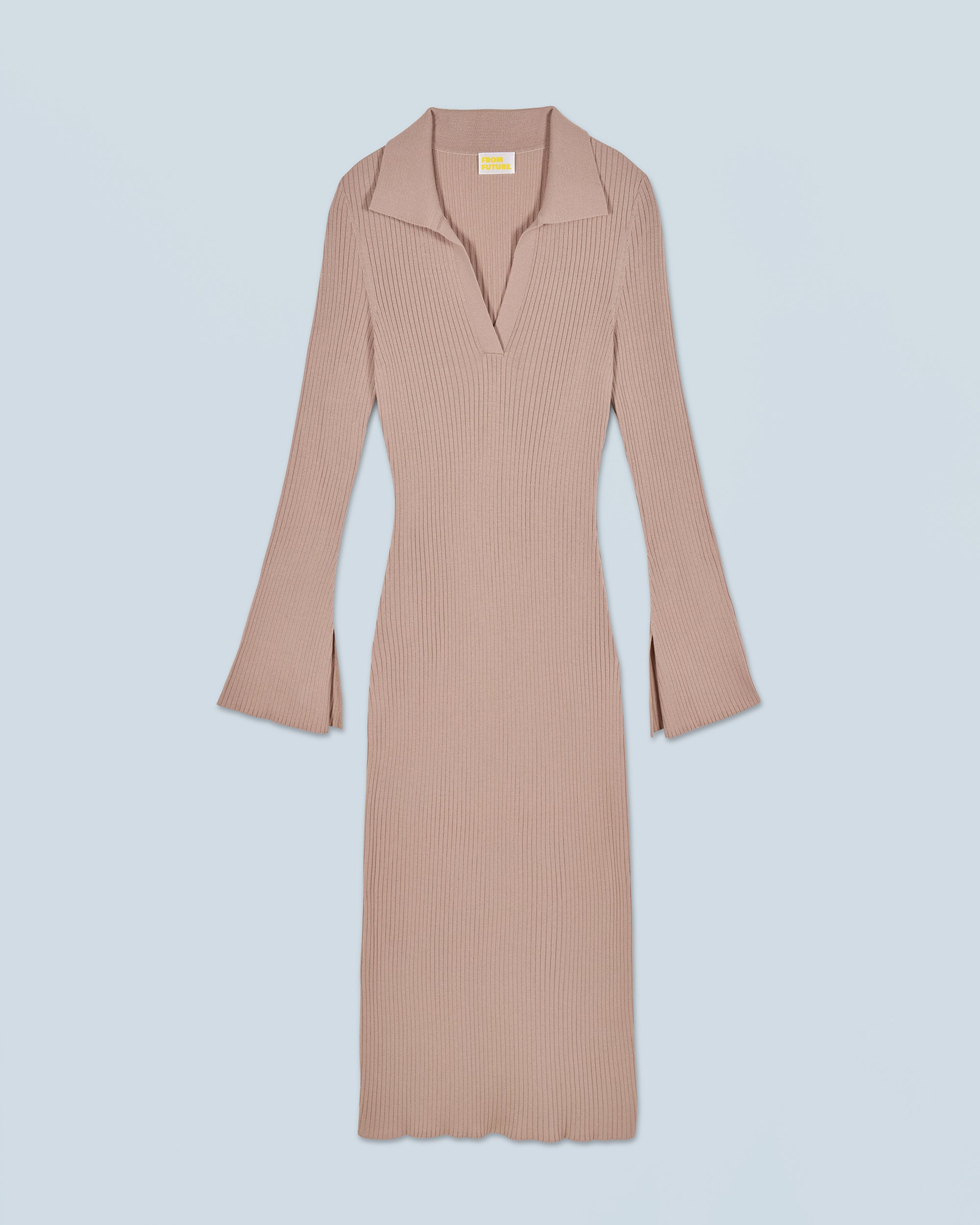 TROPICAL CAMEL / NEW / QTY : 22 / Robe Longue Manche Longue Col Polo - Tropical Camel