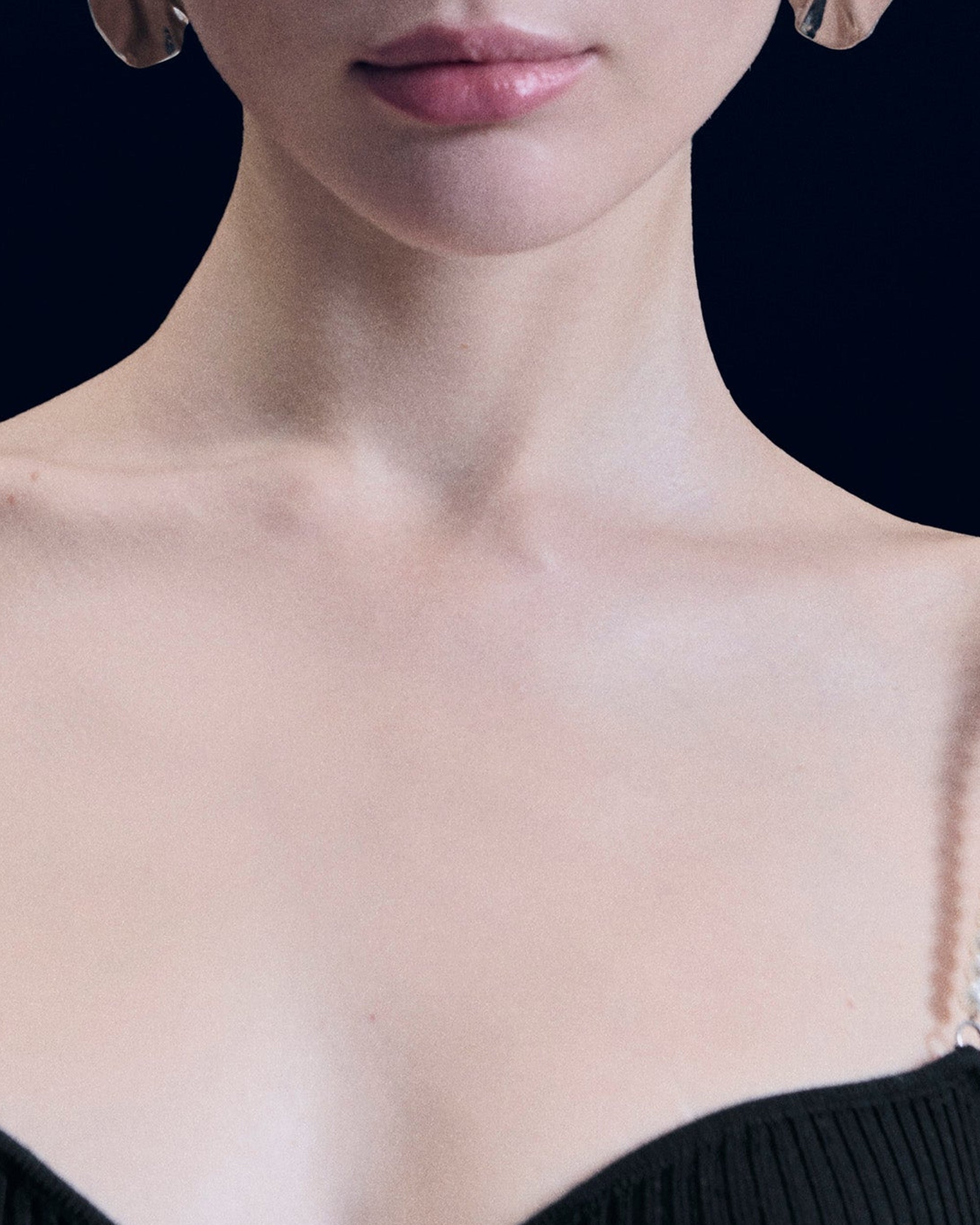 Robe longue à bretelles en laine - Noir