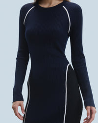 NAVY / NEW / QTY : 15 / Robe Longue Manche Longue - Navy