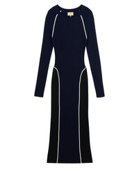 Robe longue en laine - Navy