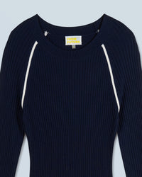Robe longue en laine - Navy