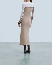 Wool maxi dress - Tropical Camel