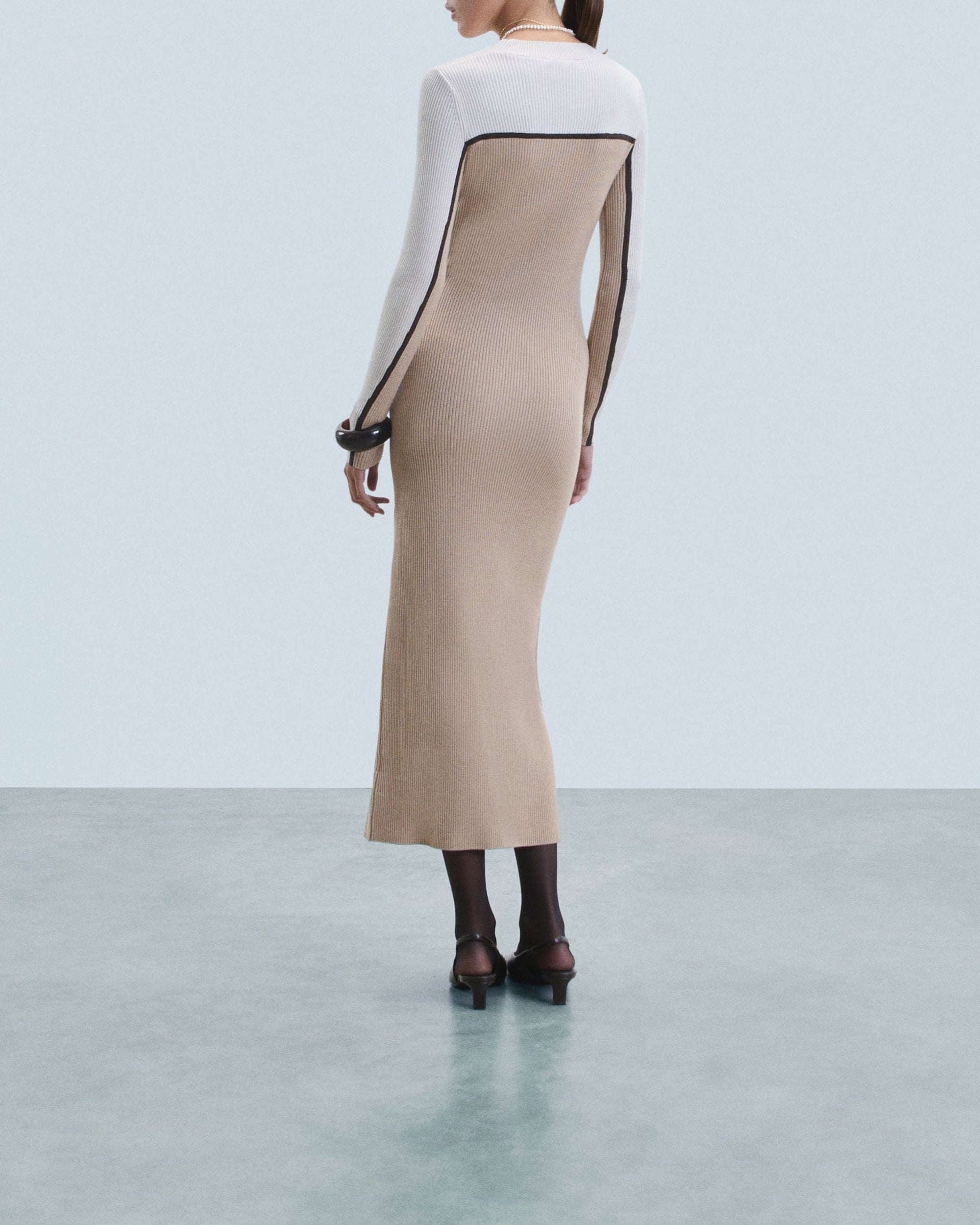 Wool maxi dress - Tropical Camel