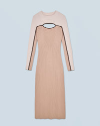 TROPICAL CAMEL / NEW / QTY : 18 / Robe Longue Manche Longue - Tropical Camel