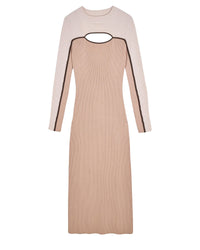 Wool maxi dress - Tropical Camel