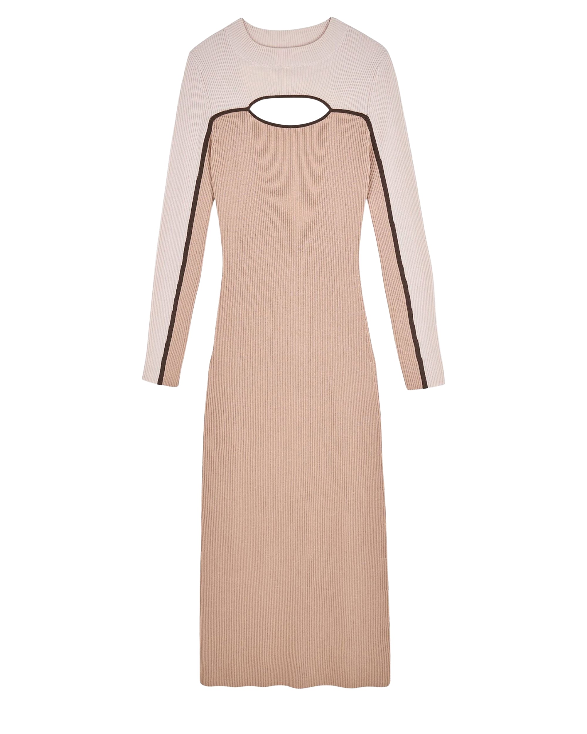 Wool maxi dress - Tropical Camel