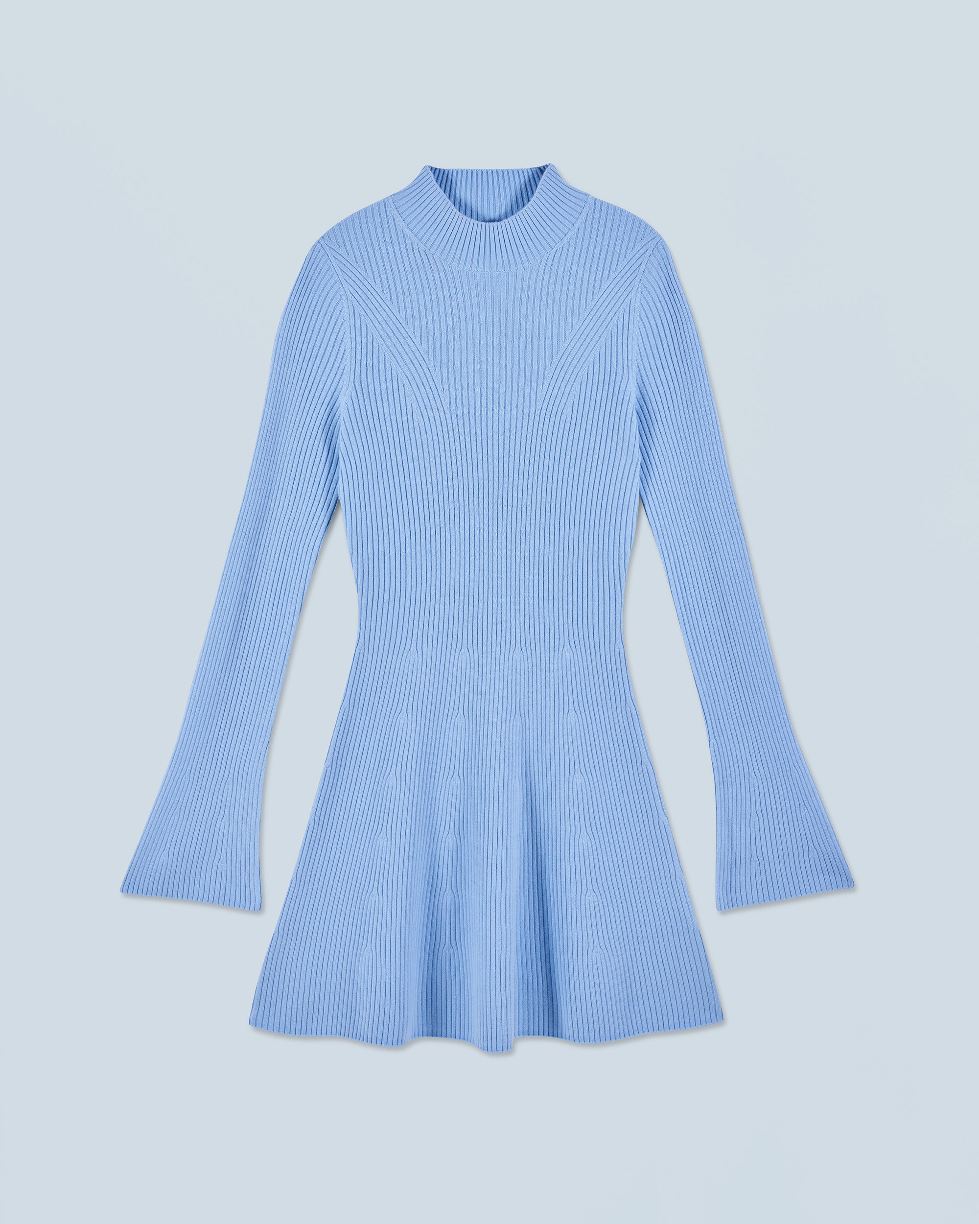 BABY BLUE / NEW / QTY : 13 / Robe Courte Manche Longue - Baby Blue