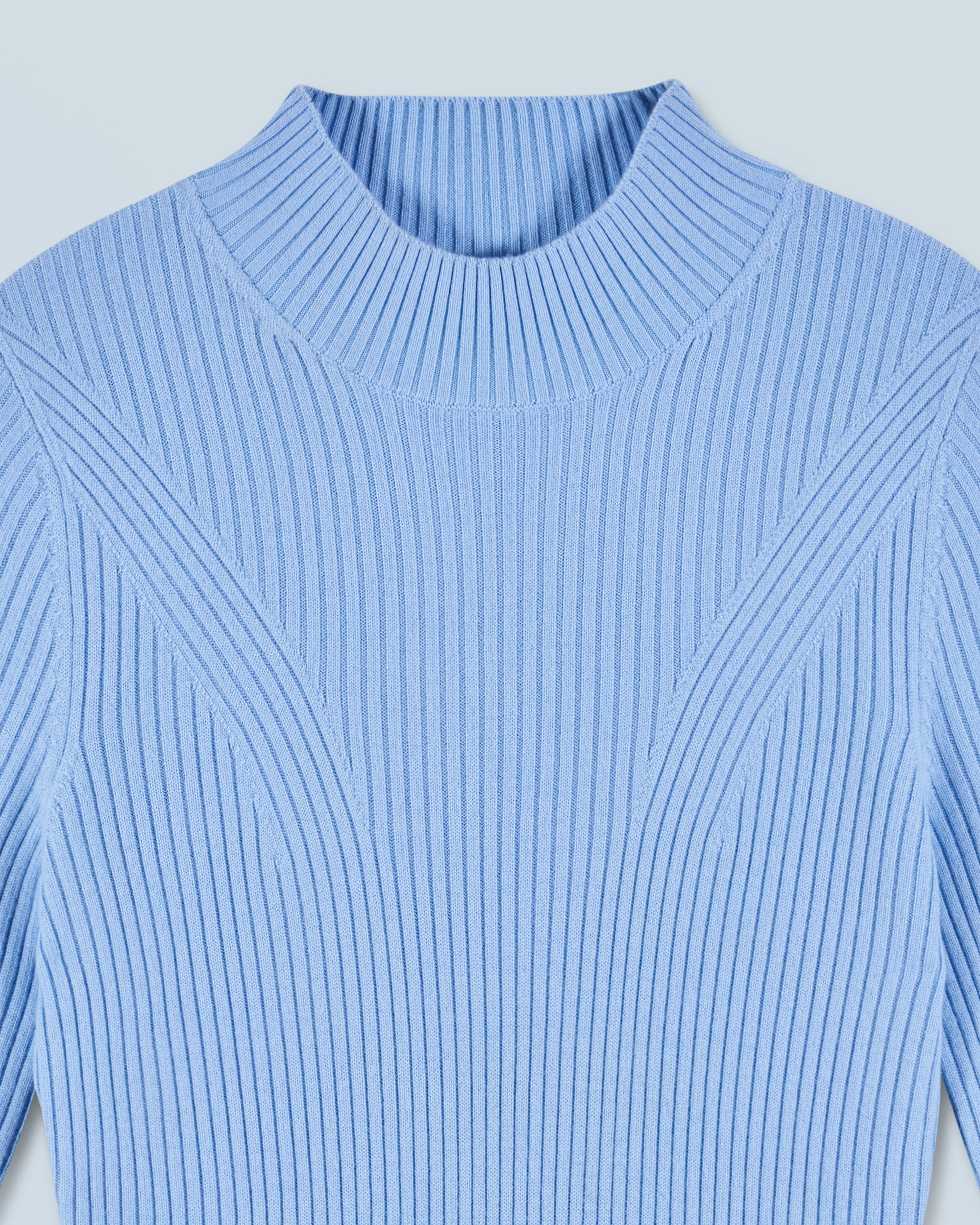 Robe courte à manches longues en laine - Baby Blue