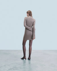 TAUPE / NEW / QTY : 37 / Robe Courte Manche Longue - Taupe