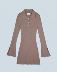 TAUPE / NEW / QTY : 37 / Robe Courte Manche Longue - Taupe