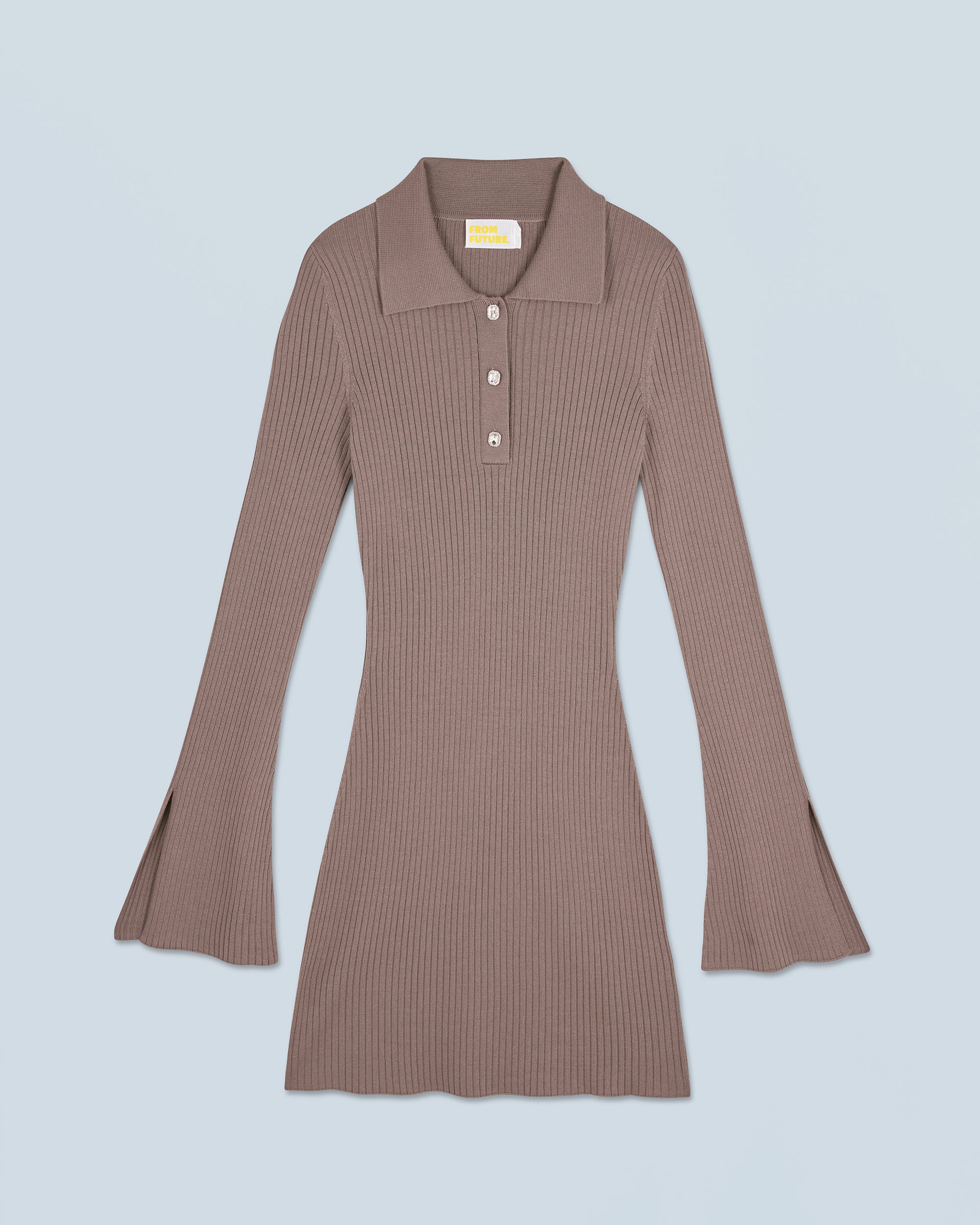 TAUPE / NEW / QTY : 37 / Robe Courte Manche Longue - Taupe