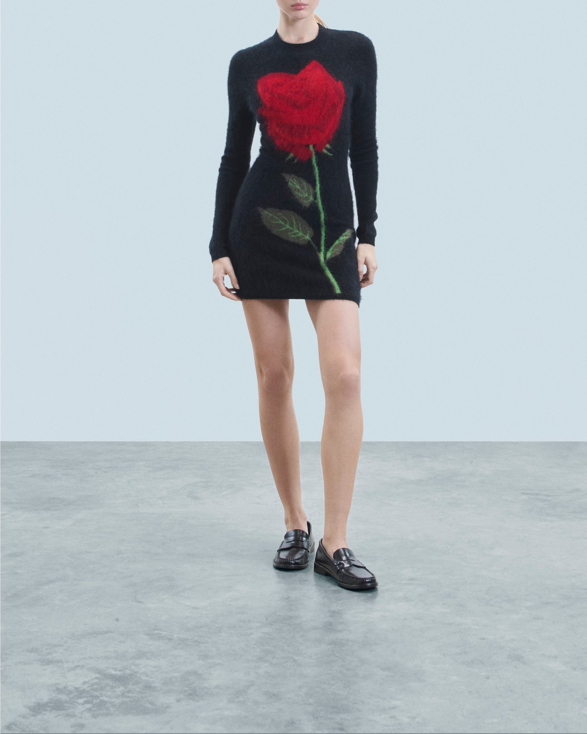 Robe courte en cachemire - Noir