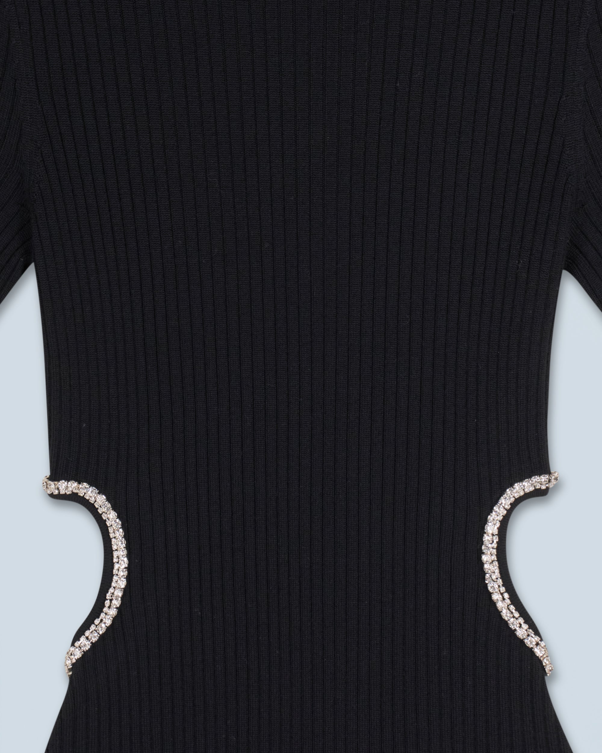 Robe courte bijoux coeur en laine - Noir