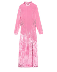 Robe longue en velours - Crystal Pink