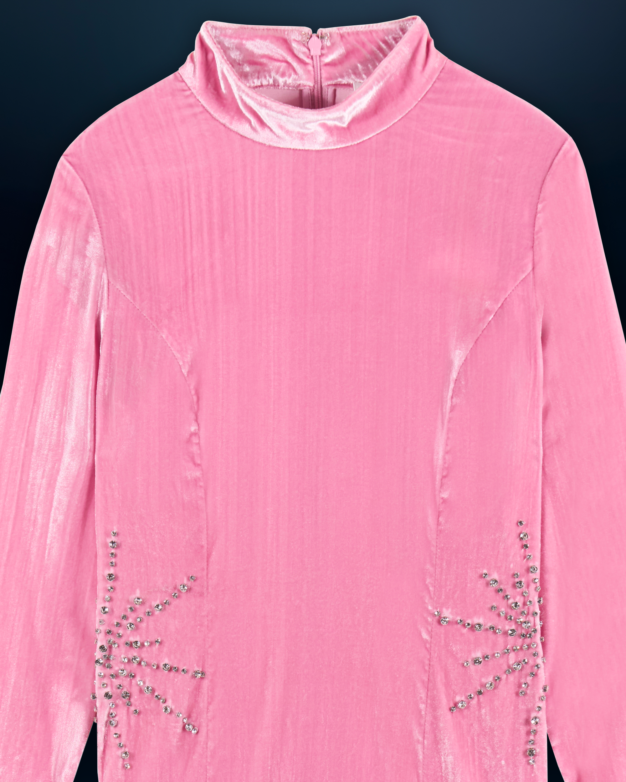 Robe longue en velours - Crystal Pink