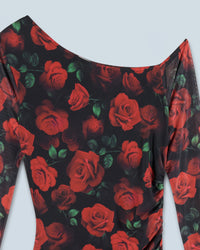 Robe longue asymétrique - Passionate Roses