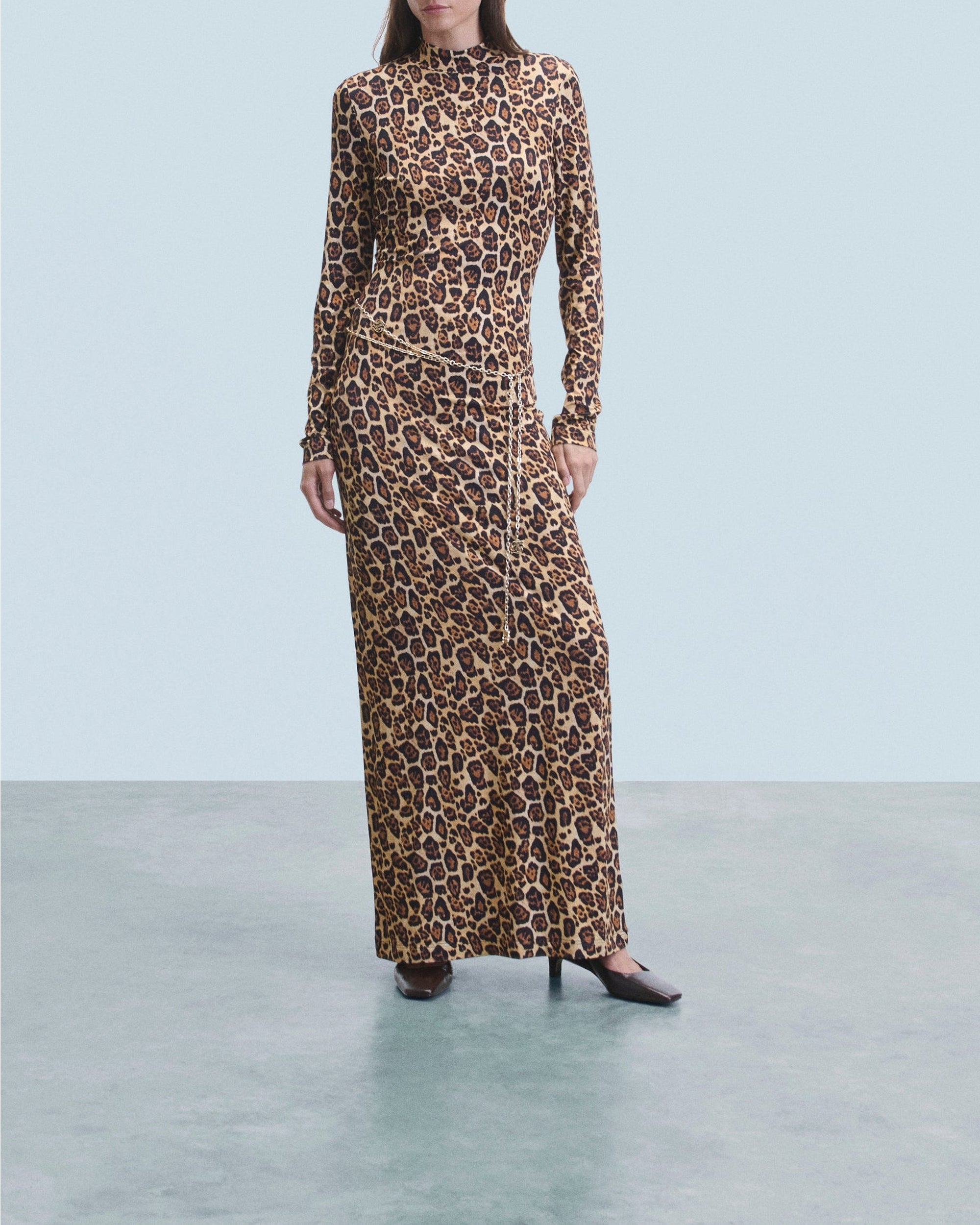 Robe longue en jersey - Hot Leopard