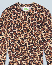 Robe courte à manches longues en jersey - Hot Leopard