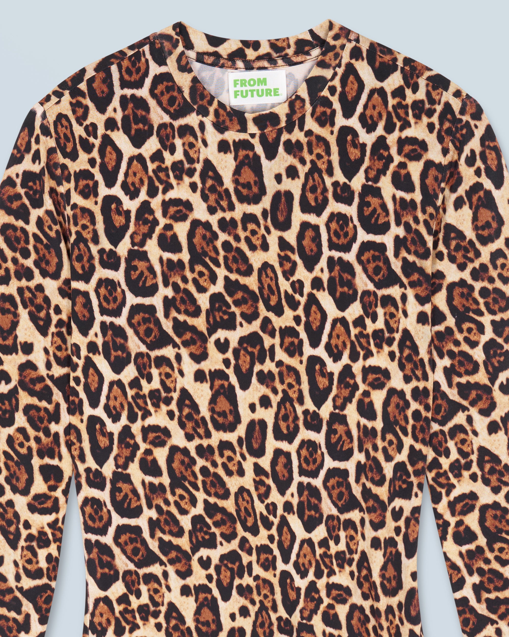 Robe courte à manches longues en jersey - Hot Leopard
