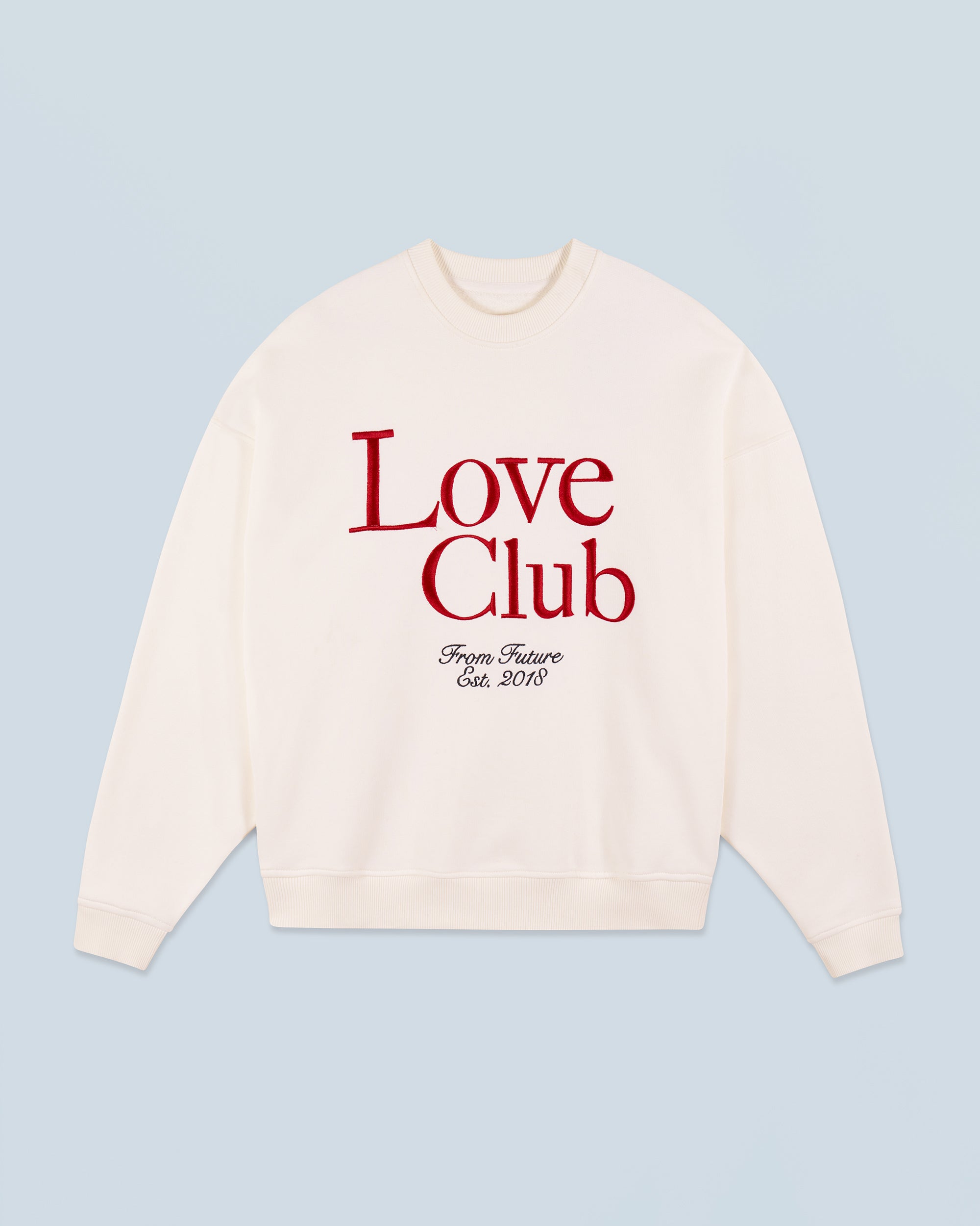ECRU / NEW / QTY : 10 / Sweatshirt Col Rond Love Club - Ecru