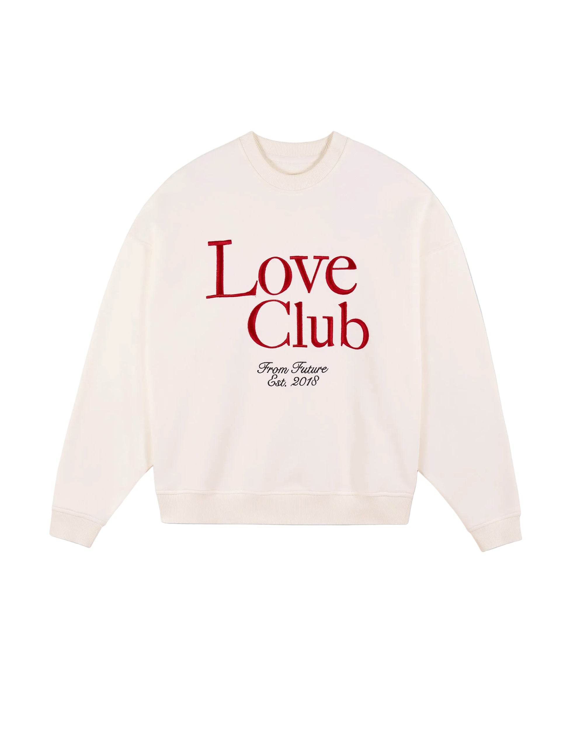 Sweatshirt à col rond Love Club - Ecru