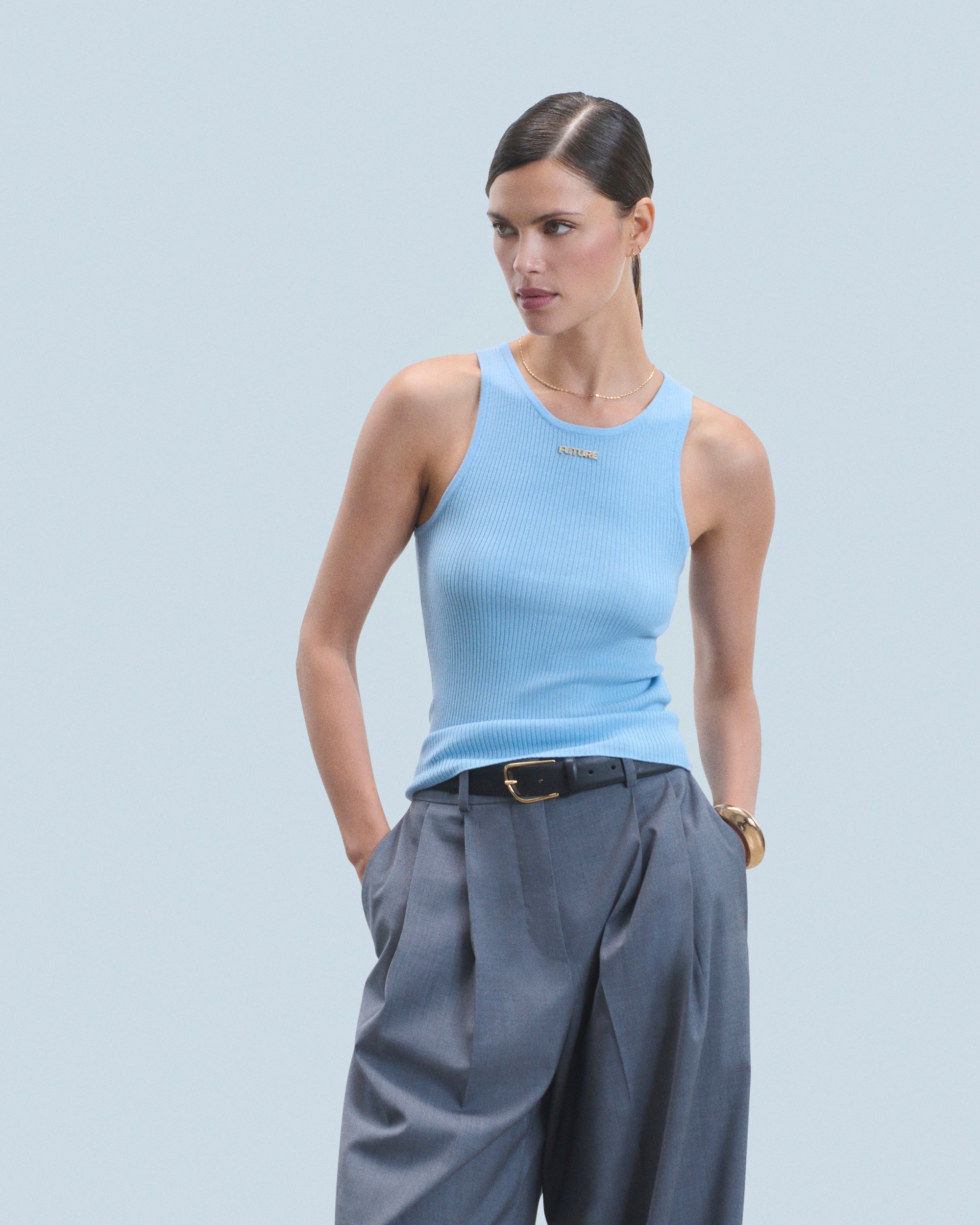 BABY BLUE / NEW / QTY : 25 / Top Débardeur - Baby Blue