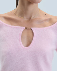 FAIRY BLUE / NEW / QTY : 22 / Top Manches Longues en Cachemire Brossé - Fairy Blue