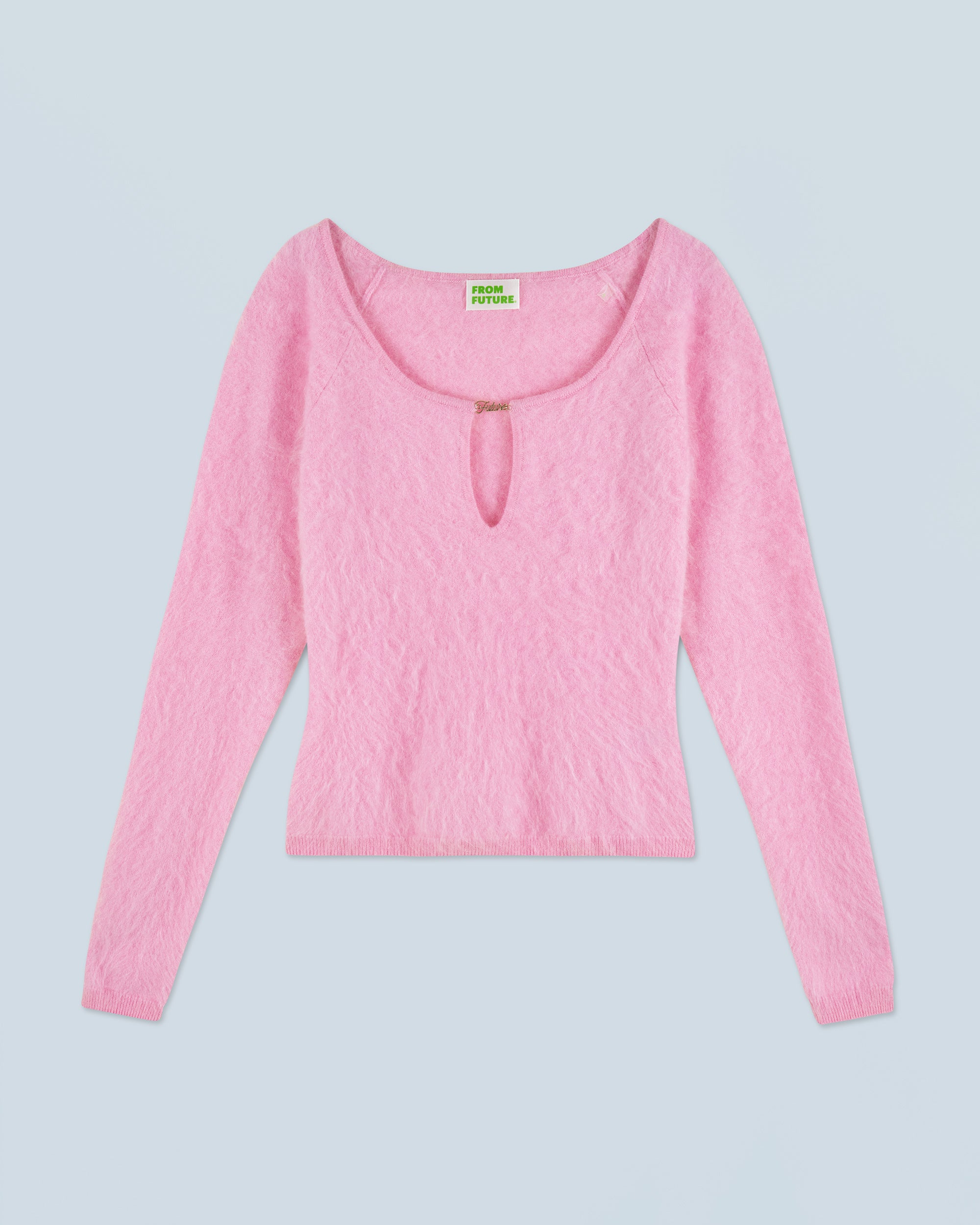 FAIRY BLUE / NEW / QTY : 22 / Top Manches Longues en Cachemire Brossé - Fairy Blue