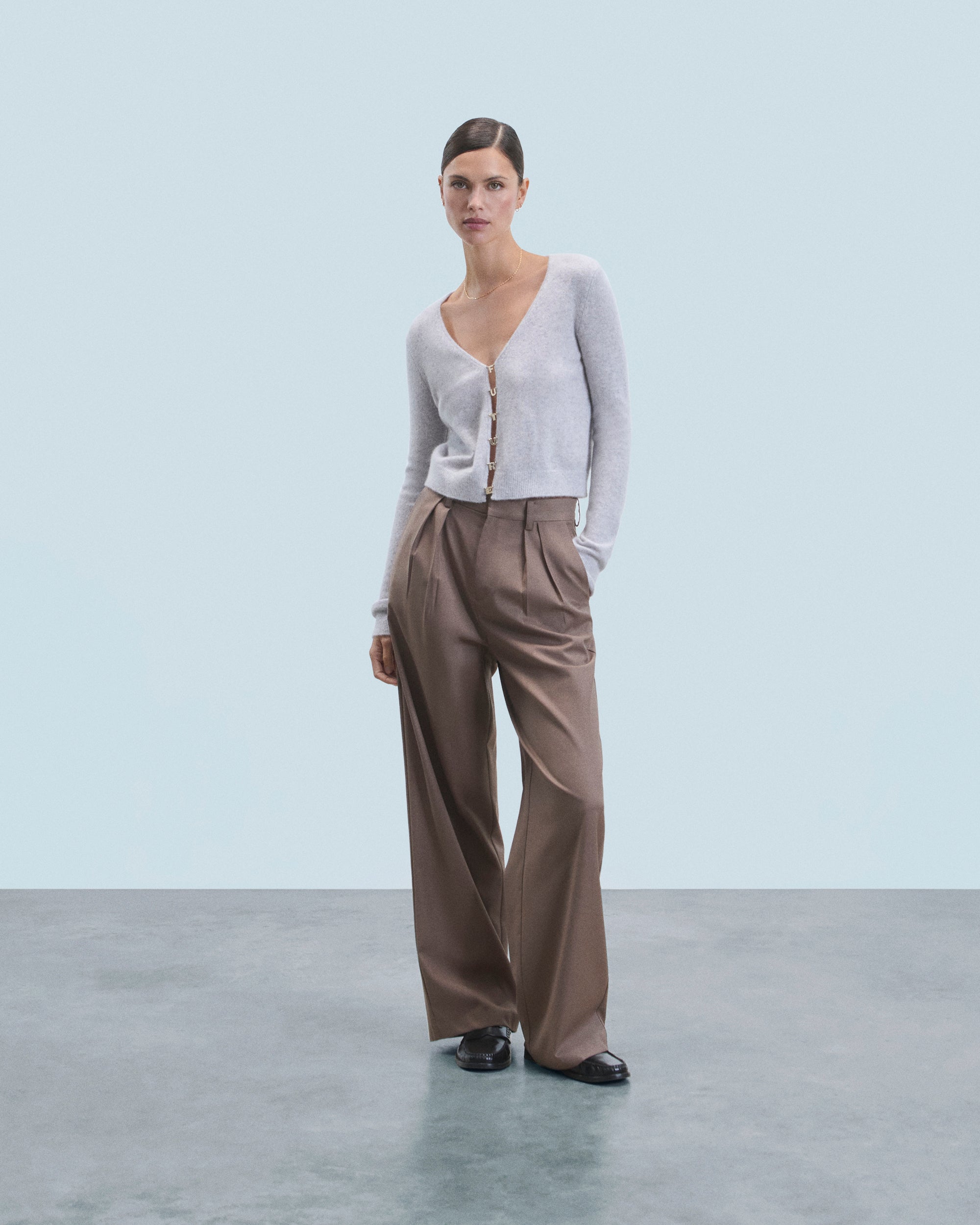 GRIS CHINE CLAIR / NEW / QTY : 4 / Top Manches Longues - Gris Chine Clair