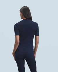 Top à manches courtes en laine - Navy